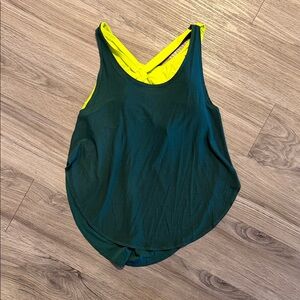 Women's Green and Yellow Nike Tank Top